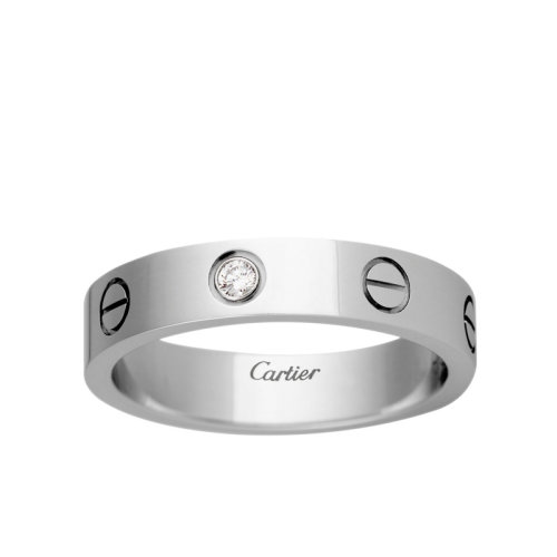 CARTIER/卡地亚 经典款LOVE 18K金白金钻石戒指结婚对戒 镶嵌1颗钻石 B4050500