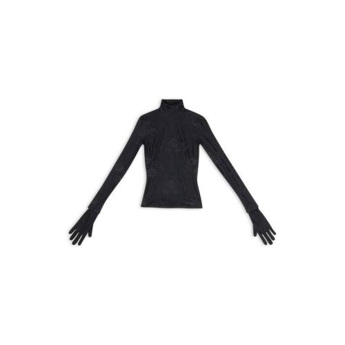  BALENCIAGA巴黎世家 22年秋冬 女士 长袖T恤 LINGERIE TURTLENECK TOP 702343TWG011000