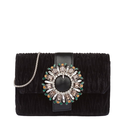 MiuMiu/缪缪 女士MIU LADY丝绒编织链条包 5BH095_068_F0002_V_OJ1