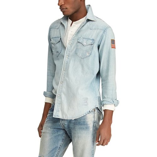 Polo Ralph Lauren/拉夫劳伦马球  Flag 常规款 旗帜牛仔西部衬衫468687