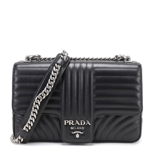 PRADA/普拉达  Diagramme系列 女士时尚LOGO 纯色斜挎包单肩包小方包女包 多色可选 1BD135-2D91