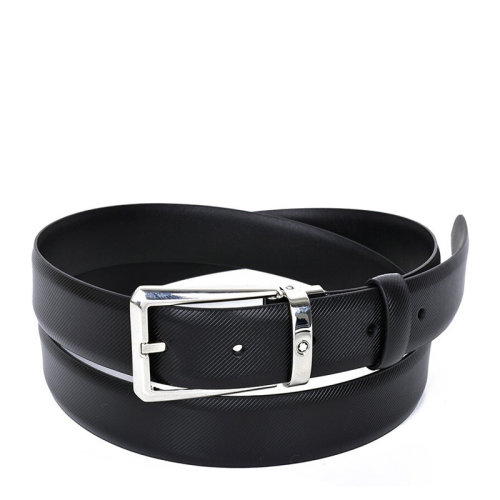 MontBlanc/万宝龙 男士经典黑色卡扣腰带皮带 123896
