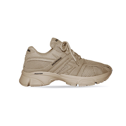 Balenciaga/巴黎世家 22年秋冬新款 女士深米色涤纶饰有黑色LOGO字体同色系网眼设计运动鞋679339W2E922000