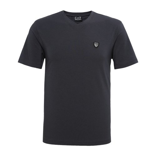 Emporio Armani/安普里奥阿玛尼 时尚休闲蓝灰色V领金属LOGO男士短袖T恤 8NPTL8PJ20Z1994