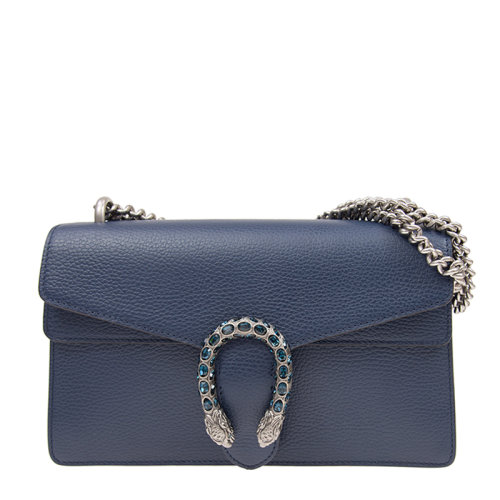 GUCCI/古驰  古琦女包 Dionysus系列 虎头扣 女士深蓝色皮质时尚链条单肩斜挎包酒神包 400249 CAOGN 8205