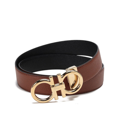 SalvatoreFerragamo/菲拉格慕 男士牛皮板扣式仿古双面皮带腰带 679974