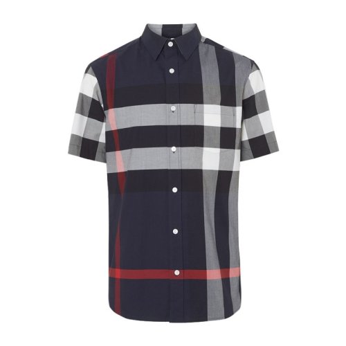 BURBERRY/博柏利  男装 服装 棉质混纺格纹 男士短袖衬衫经典格纹