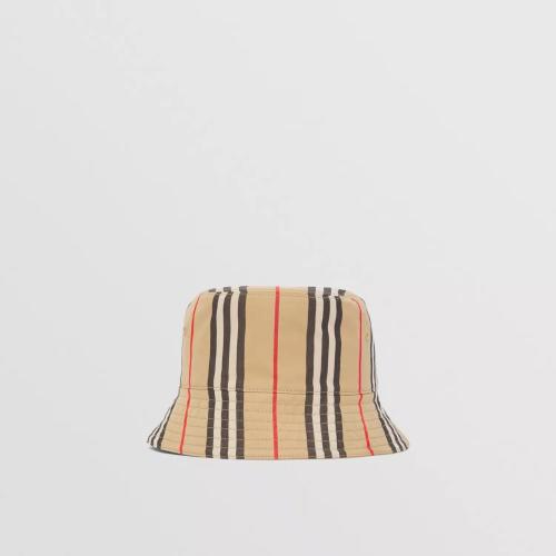  BURBERRY 22年秋冬 男士 双面标志性条纹棉制渔夫帽 80494331 预定商品1-3周发货