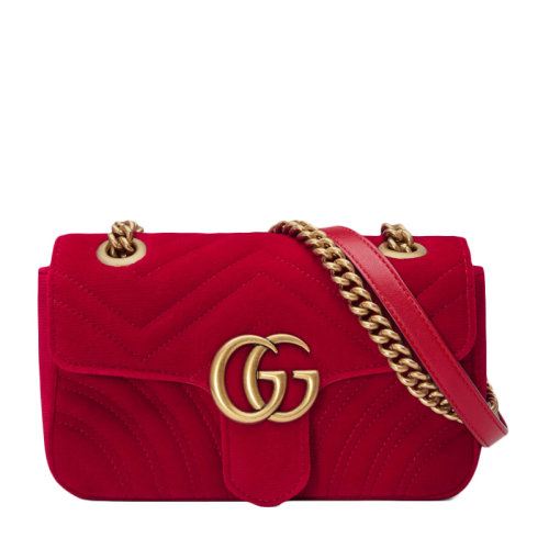 GUCCI/古驰 女士纯色天鹅绒单肩包斜挎包 446744-K4D2T 多色可选