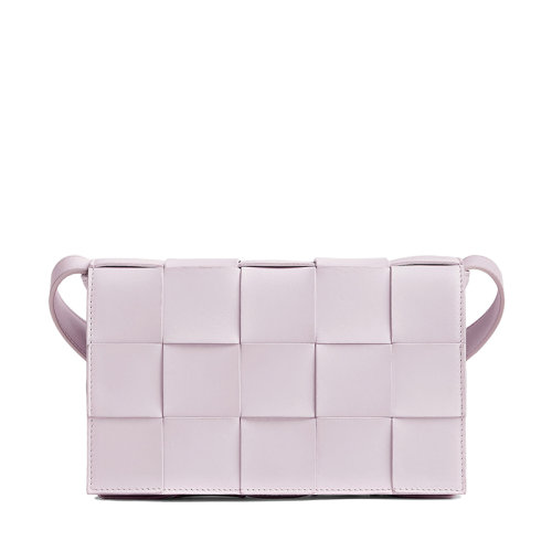 Bottega Veneta/葆蝶家 22春夏新款CASSETTE系列 女士淡紫色小羊皮双面正交编织单肩斜挎豆腐包578004VMAY15904