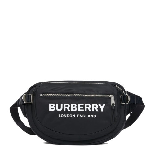 BURBERRY/博柏利 男女同款 中性黑色大号徽标印 腰包单肩包斜挎包 8017745