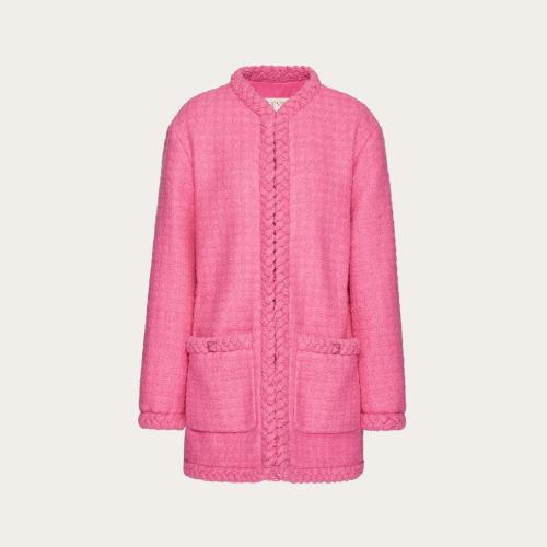  VALENTINO华伦天奴 22年秋冬 女士 大衣 MANTEAU EN TWEED INTEMPOREL XB3CA6606U3Y84