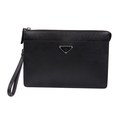 PRADA/普拉达经典三角标牛皮革男士手挽手拿包手包2VF0329Z2