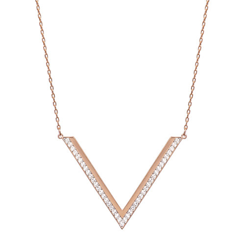 Swarovski 施华洛世奇 女士 玫瑰金色Delta Medium女士V形项链 女士项链 5140123