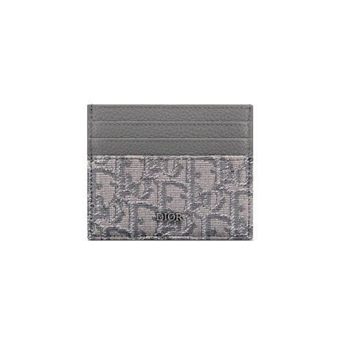 DIOR/迪奥 23新款 男士钌色提花帆布配皮镀钌黄铜字母标志卡包2ESCH135DOS_H30Q