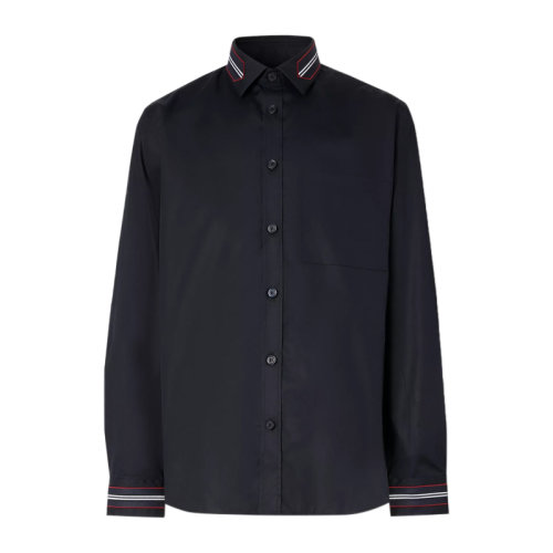Burberry/博柏利 男士 服装  黑色棉质衬衫 男士长袖衬衫