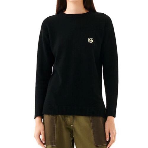 LOEWE/罗意威  经典款黑色圆领套头针织衫/毛衣 S3109280SM 1100男女同款