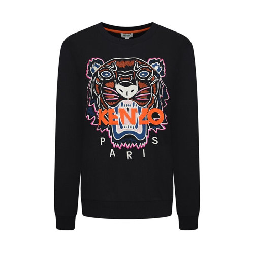 KENZO/高田贤三  凯卓女装 经典虎头图案 女士黑色棉质时尚百搭圆领秋冬卫衣 F762SW7054XP.99