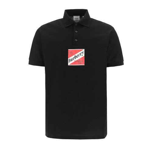 BURBERRY/博柏利 徽标图案珠地网眼布棉质男士短POLO衫80243141
