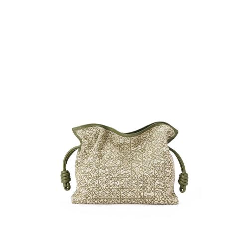  LOEWE罗意威 22年秋冬 女士 手提包 Flamenco clutch in Anagram jacquard and calfskin A411F