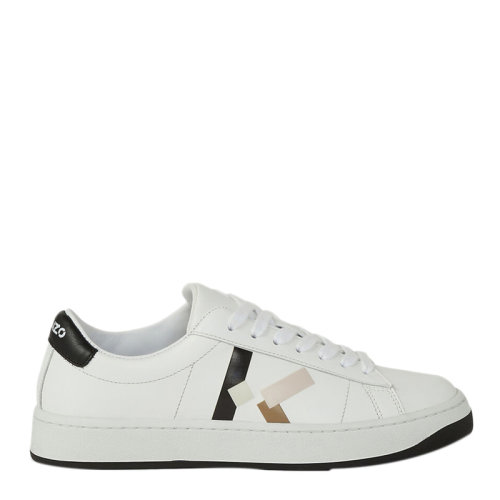 KENZO/高田贤三 女士白色牛皮黑尾LOGO橡胶底系带休闲鞋运动鞋平底鞋女鞋 FA62SN172L50多色可选