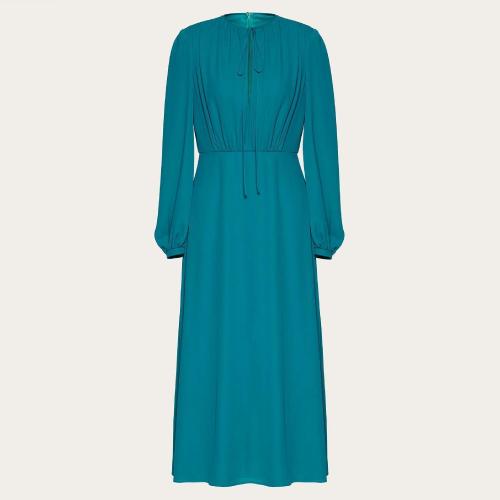  VALENTINO华伦天奴 22年秋冬 女士 连衣裙 ROBE MI-LONGUE EN GEORGETTE XB0VAYV51MHPV2