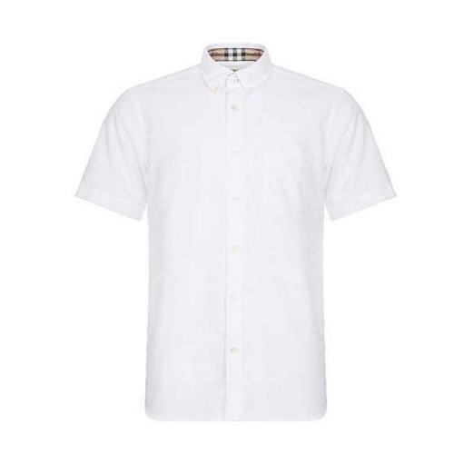  BURBERRY/博柏利 男士白色棉质短袖衬衫 80030691 PLFSX