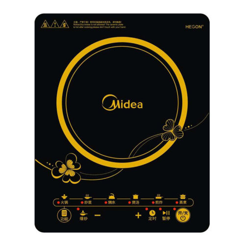 Midea/美的电磁炉家用2100W大火力汉森高强面板电磁灶智能定时C21-RT2160（附炒锅+汤锅）