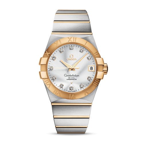 OMEGA/欧米茄 星座系列 精钢 18K金 钻石刻度 自动机械 男士腕表 123.20.38.21.52.002