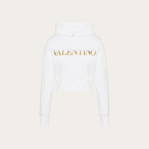 VALENTINO华伦天奴 22年秋冬 女士 卫衣 SWEAT a CAPUCHE EN JERSEY BRODé 1B3MF18V7CK0BO