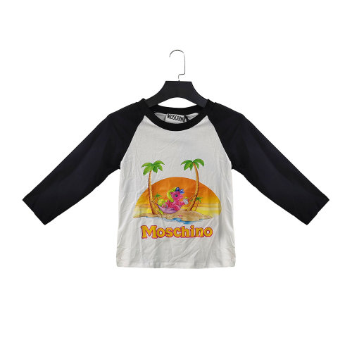 MOSCHINO/莫斯奇诺拼色女士短袖T恤3XA079940401001