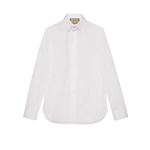  GUCCI古驰 22年秋冬 男士 饰双G棉府绸衬衫 699561 ZAJOL 9000