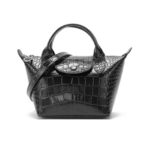 Longchamp/珑骧  女士LE PLIAGE CUIR系列迷你款牛皮手提单肩斜挎包饺子包 1500 HVC