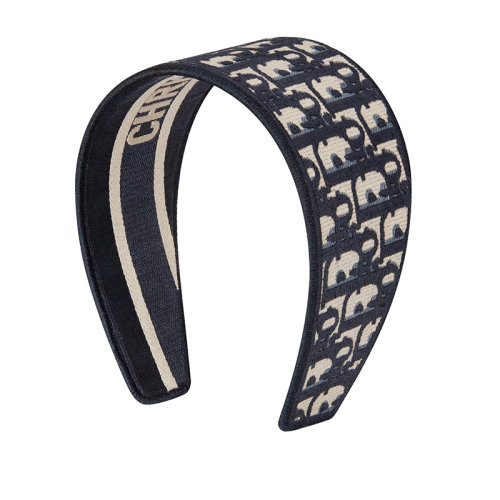 DIOR/迪奥 女士海军蓝色老花图案纯棉发带12DOB986X135_C540