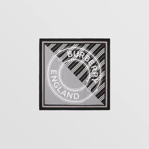  BURBERRY 22年秋冬 女士 蒙太奇印花丝质方巾 80496021