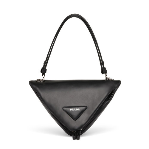 PRADA/普拉达 黑色光滑纳帕皮革 绗缝经典三角形手提单肩包1BA315_2DX8_F0002_V_OOO