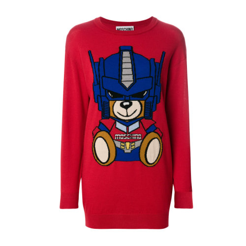 MOSCHINO/莫斯奇诺  女装 服装 羊毛机器人图案长袖 女士连衣裙 V04925501