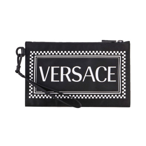 VERSACE/范思哲 男士 男包 黑色尼龙时尚手拿包 DP84725-DNYVER-KNBN
