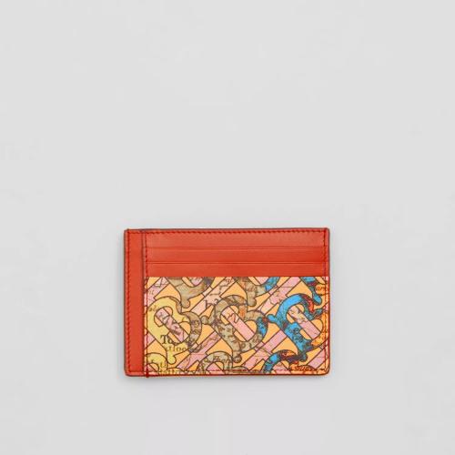  BURBERRY 22年秋冬 男士 专属标识地图印花现金夹式卡片夹 80562151