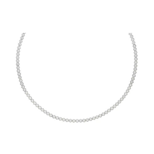 Chaumet/尚美 BEE MY LOVE系列 女士18k金白金明亮切割钻石网球项链084279