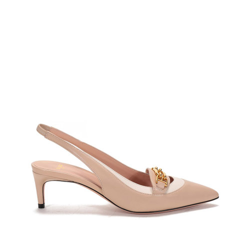 BALLY/巴利 女士羊皮马衔扣尖头露跟浅口鞋高跟鞋 DIANET 55