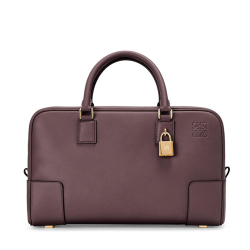 LOEWE/罗意威 22春夏新款Amazona 28系列 女士梅子色纳帕牛皮革金扣配金锁单肩斜跨手提包0010640829