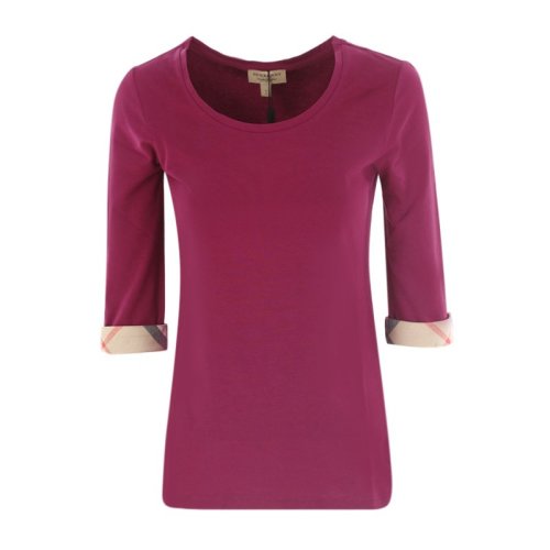 BURBERRY/博柏利女装 服饰 潮流百搭格纹五分袖上衣 女士短袖T恤 3990296