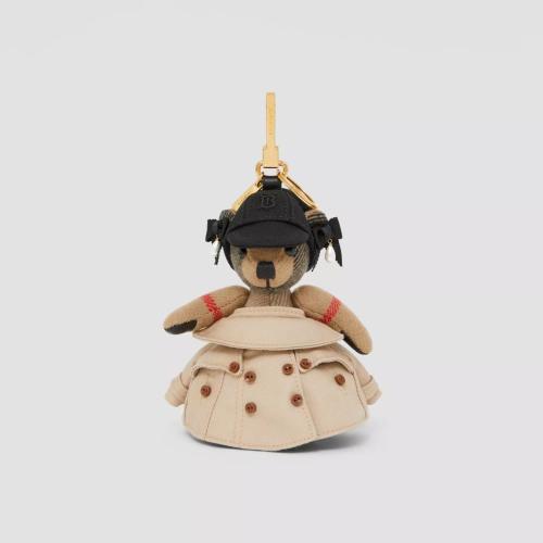  BURBERRY 22年秋冬 女士 Trench 长裙造型 Thomas 泰迪熊吊饰 80639891