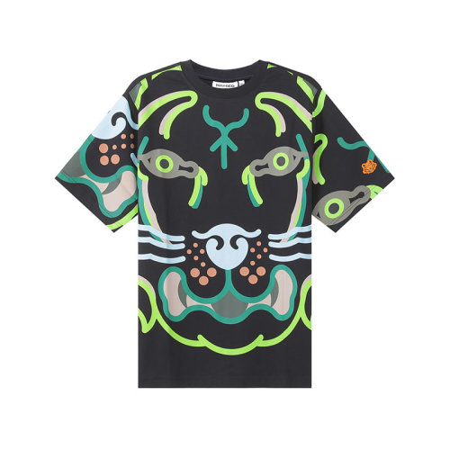 KENZO/高田贤三 【22春夏新款】 男士棉质宽松版K-Tiger圆领短袖T恤小虎头刺绣 FC5 5TS257 4SB