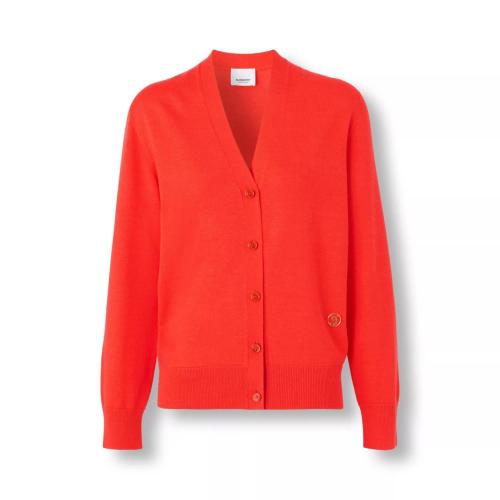  BURBERRY 22年秋冬 女士 专属标识图案羊毛混纺开衫 80555031