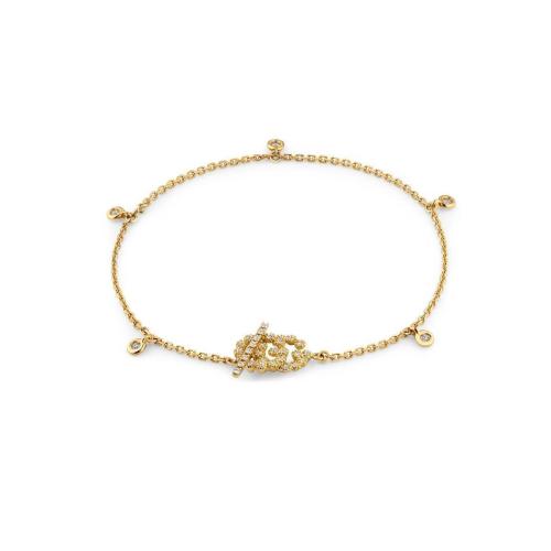 GUCCI古驰 22年秋冬 女士 双G钻石手镯 481671 J8540 8000