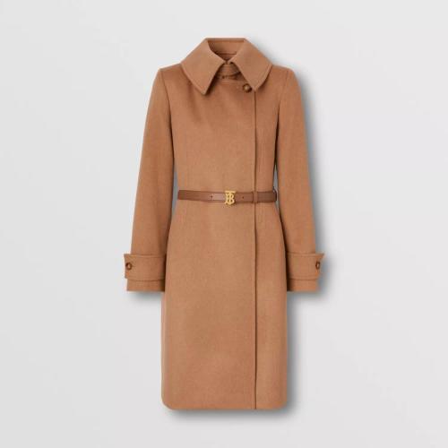  BURBERRY 22年秋冬 女士 专属标识图案羊绒束带大衣 80594871