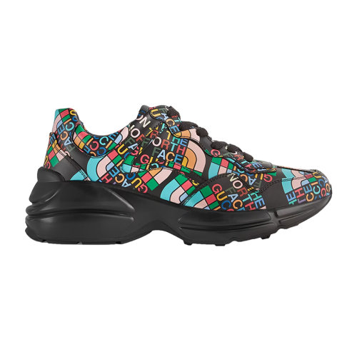 GUCCI/古驰 22秋冬款 The North Face联名系列 女士多色皮革饰有全鞋面LOGO印花备用鞋带低跟运动鞋685738UOQ001086