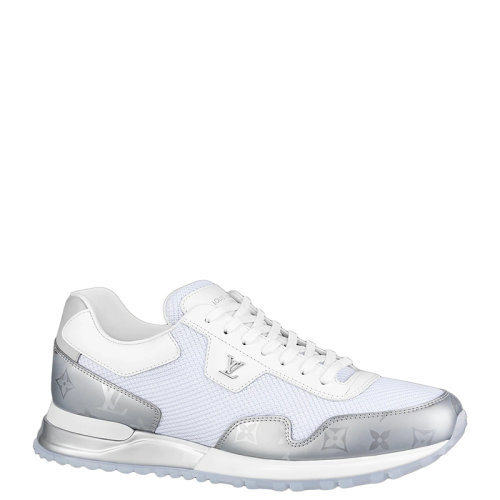 Louis Vuitton/路易威登 22年早春新款 RUN AWAY系列 男士白色网眼面料拼银色金属感老花印花帆布运动鞋1A9FET